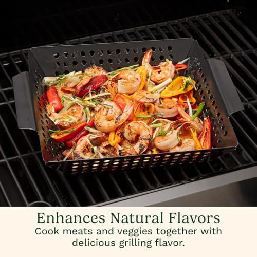 Cuisinart 11" x 11" Non-Stick Grill Wok, Perforated BBQ Grill Basket - Image 4