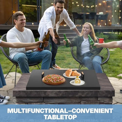 Fire Pit Lid Square 34", Heat Resistant Metal Firepit Cover - Image 7