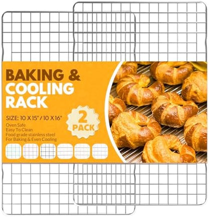 2 PCS Cooling Racks for Cooking and Baking, 15x10 Inches Stainless Steel by Unknown