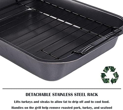 kitCom Bakeware Nonstick Roaster, Nonstick Roasting Pan - Image 2
