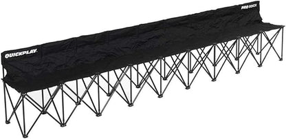 QUICKPLAY PRO Portable Folding Bench – Available in 4, 6, and 9 Seats & 6-Seat Shelter | Heavy-Duty, Fast Set-Up Seating for Sports, Camping, and Outdoor Activities