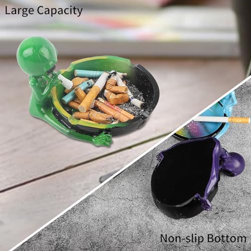 Ashtray, Hand-Painted Resin Ash Tray - Image 3