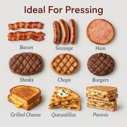 HIC Kitchen Bacon Press, Heavyweight Cast Iron, Rectangular - Image 6