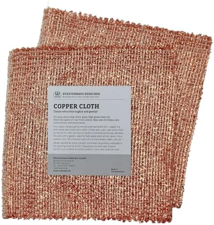 Redecker Copper Cleaning Cloth, XL Size – Large Non-Scratch Scrubber by Redecker