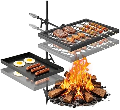 VEVOR Heavy Duty Swivel Campfire Grill, Double Layer Portable Camping Grill by VEVOR