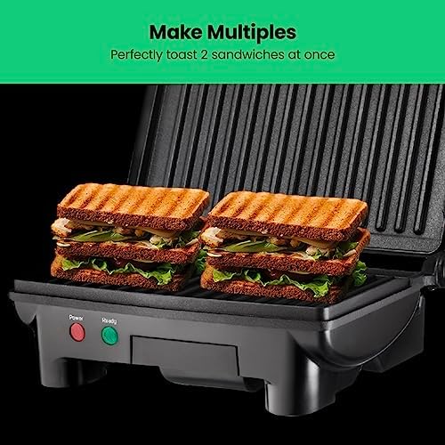 Chefman Electric Panini Press Grill, Compact 2-Slice Sandwich Maker, Non-Stick - Image 5