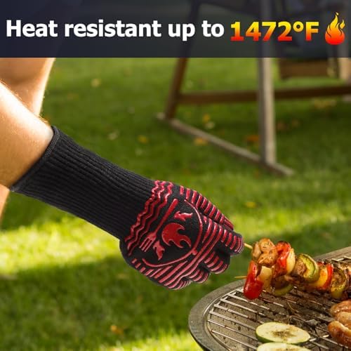 BBQ Gloves, 1472°F Extreme Heat Resistant Grill Gloves, Non-Slip Food Grade - Image 2