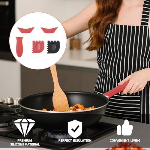 5pcs Silicone Handle Cover for Lodge Cast Iron Skillets, Includes Pan Grip - Image 6