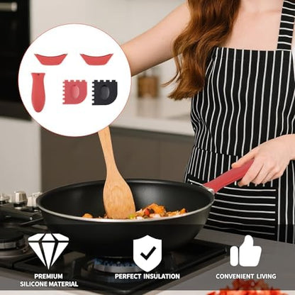 5pcs Silicone Handle Cover for Lodge Cast Iron Skillets, Includes Pan Grip - Image 6