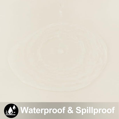 Smiry Round Table Cloth 60 Inch, Waterproof Wipeable Vinyl Tablecloths Protector, Oil Spill Proof Plastic Table Cover for Dining, Picnic, Camping, Outdoor, Beige