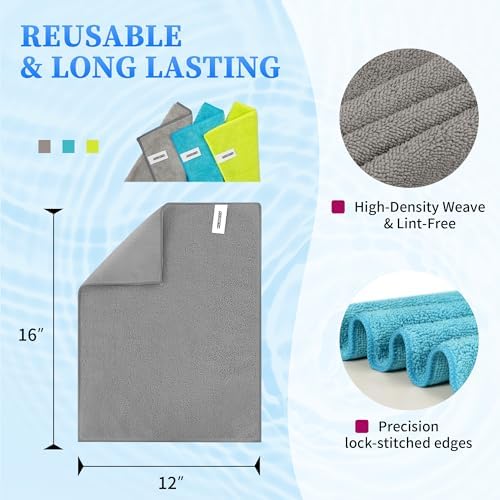 FIXSMITH Shop Towels-800 Pack, 12 x 16 in Microfiber Cleaning Cloth, Highly - Image 3