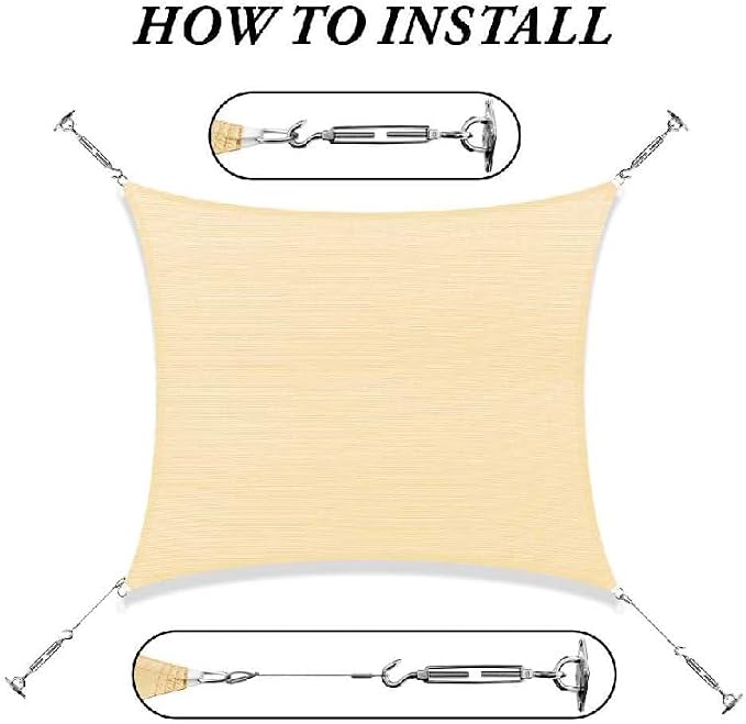 Royal Shade 12x16 Beige Rectangle Sunshade Sail - Image 8