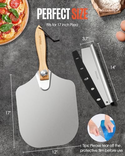 Mooues Pizza Peel Aluminum 17 inch Pizza Spatula - Image 5