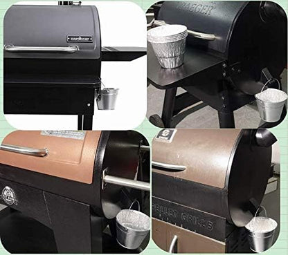 Firsgrill Replacement for Camp Chef, Traeger, Pit Boss drip pan Grease Bucket and 12-Pack Liners foil Tray for Mostly Wood Pellet Grills