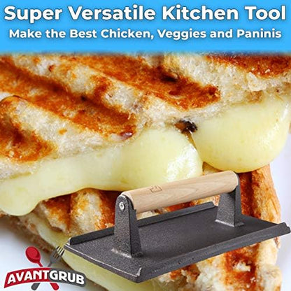 Pro Grade, Pre Seasoned Cast Iron Grill Weight 3Pk. Heavy Duty Steak and Burger - Image 7