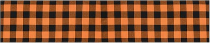Tosewever Halloween Buffalo Check Plaid Table Runner, Cotton Polyester Blend Classic Family Dinner Table Runners for Indoor Outdoor Parties Events Home Decoration (Orange and Black, 14 x 72 Inch)