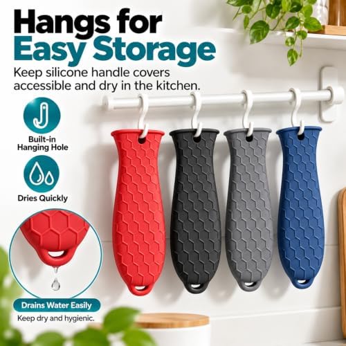 4 Pcs Cast Iron Handle Cover, Silicone Hot Handle Holder - Image 5