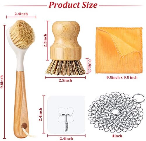 8 Pcs Kitchen Cleaning Set for Dish Cast Iron Pan Grill Skillet Pot Wok - Image 7