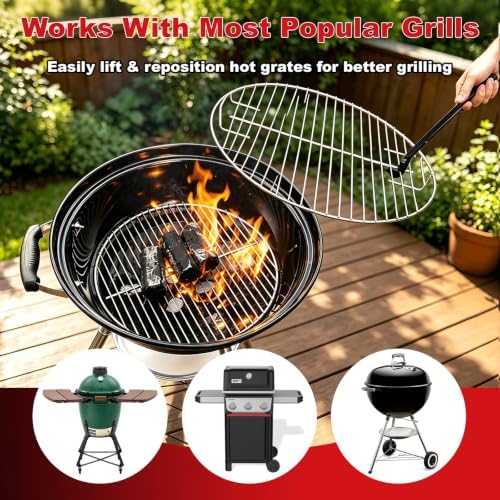 DELSbbq Cast Iron Universal Grill Grate Lifter 2-Pack - Image 3