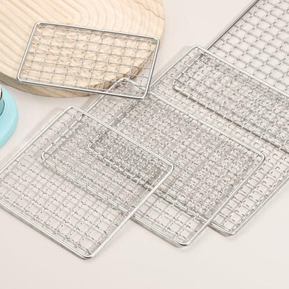 uxcell Cooling Racks, 9.8" x 9.8" Stainless Steel Barbecue BBQ Grill Net Mesh - Image 4