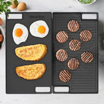 HeroFiber Cast Iron Reversible Grill/Griddle Set - Image 6