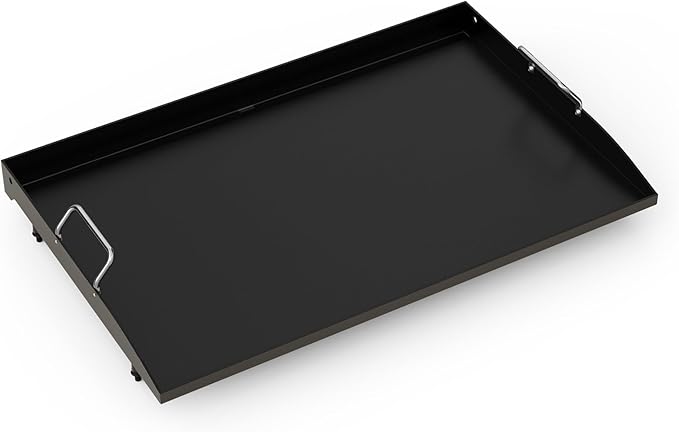 Stanbroil 28 Inch Flat Top Griddle Replacement Top for Blackstone 28" 2-Burner Gas Grill Cooking Station, Ceramic Coated Steel Griddle Top Replacement with Rear Grease System, Black