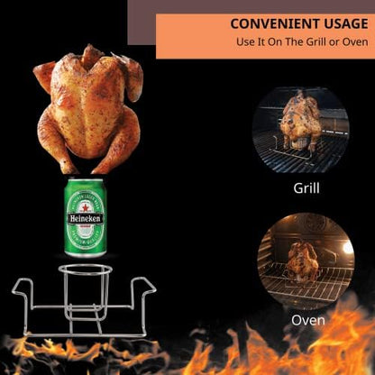 Beer Can Chicken Holder for Grill and Smoker, Premium Grade Stainless Steel - Image 4