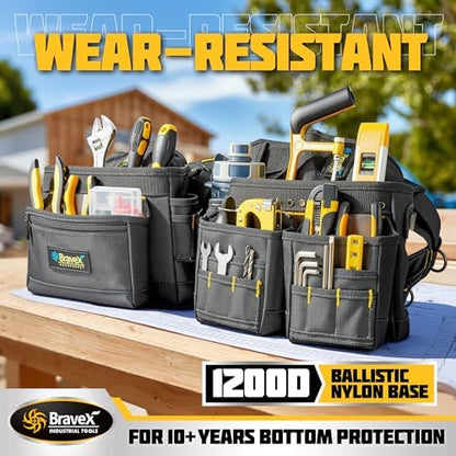 Bravex Tool Belt Suspenders, Tool Vest Pro Ultra 20 Bags H-Style Toolbelt 5 - Image 2