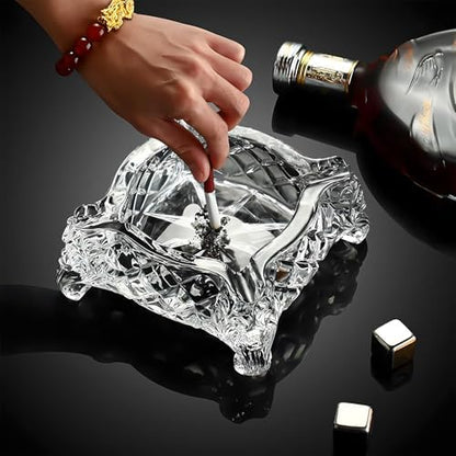 Ashtray 5 x 5 inch, Large Glass Ashtray by PAYSKY
