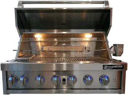 Barbeques Galore Grand Turbo 40-inch 6-Burner Built-in BBQ Gas Grill - Natural Gas