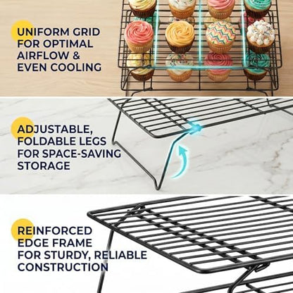 Cooling Rack for Baking, 3-Tier Stackable Wire Rack 10"x15.8" - Image 5
