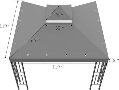 Sumfaller 10x10 FT Gazebo Replacement Canopy Top Cover | Double Tiered Canopy - Image 6
