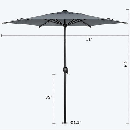 Abba Patio 11FT Lyon Outdoor Patio Umbrella Outdoor Table Umbrella - Image 7