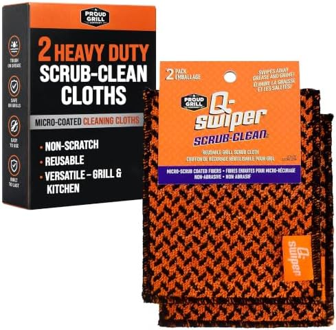 Proud Grill Q-Swiper Scrub-Clean Micro-Coated Grill Cleaning Cloths, 2 Pack by ProudGrillCompany