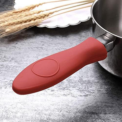 4 Packs Silicone Hot Handle Holder Kitchen Heat Resistant Fry Pan Milk Pot - Image 5