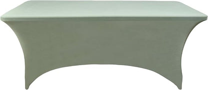 122 6-Pack 6ft Spandex Table Covers for Rectangle Standard Folding Tables - Wrinkle Resistant Stretch Tablecloths - Ultimate Fitted Table Protector for Parties, Banquet, and Wedding