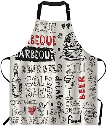 EKOBLA Barbecue Aprons Cold Beer Scotch Food Ice Cream Cake Sandwich Drink by EKOBLA