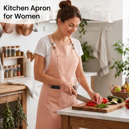 Double Sided Cross Back Chef Apron - Image 5