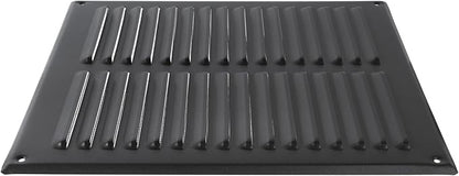 Square Ventilation Grille / 10" x 10" Inch Inside Measurement/Black Metal Air Vent Louver - Inside/Outside use / 11.6" x 11.6" Inch Outer Measurement