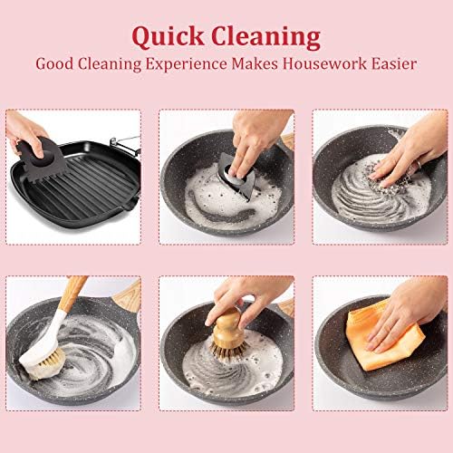 8 Pcs Kitchen Cleaning Set for Dish Cast Iron Pan Grill Skillet Pot Wok - Image 2