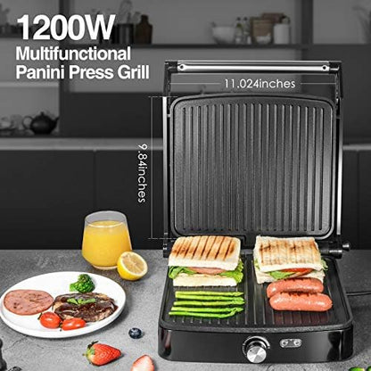 OSTBA Panini Press Grill, 4-Slice Sandwich Maker - Image 2