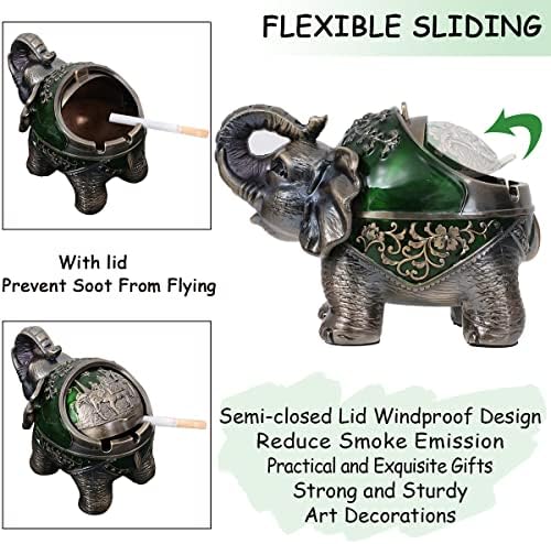 Stand Elephant Ash Tray Vintage Metal Ashtray - Image 3