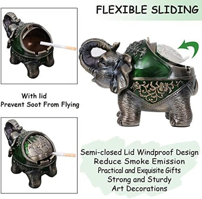 Stand Elephant Ash Tray Vintage Metal Ashtray - Image 3