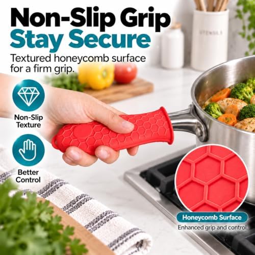 4 Pcs Cast Iron Handle Cover, Silicone Hot Handle Holder - Image 6