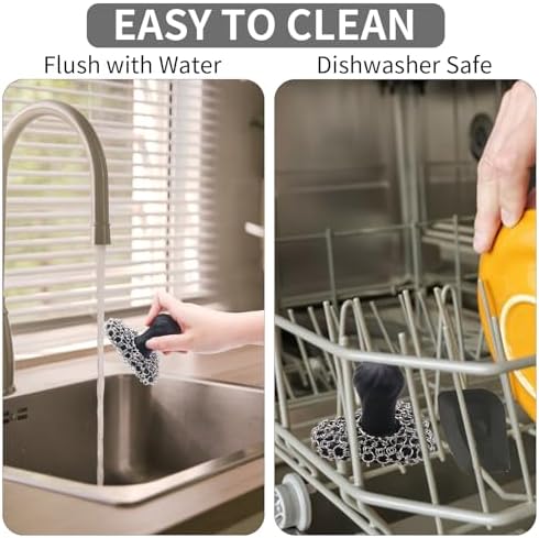 Cast Iron Scrubber with Handle 316 Dish Cast Cleaner Chainmail Scrubber - Image 6