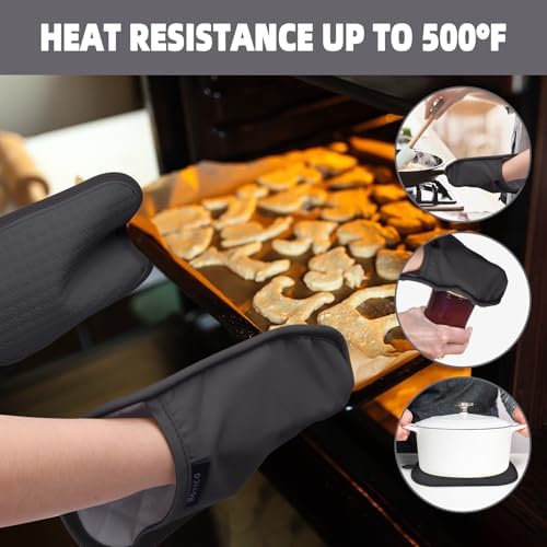 2PCS Silicone Pot Holders, Oven Mitts Heat Resistant Hot Pads - Image 5