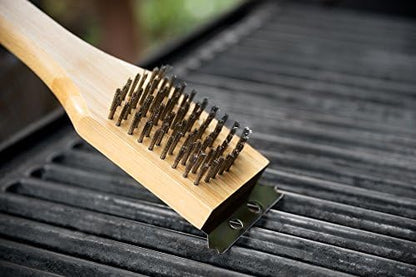 Outset QV40 Verde Collection Grill Brush and Scraper, 14.5 inches, Bamboo Handle - Image 5
