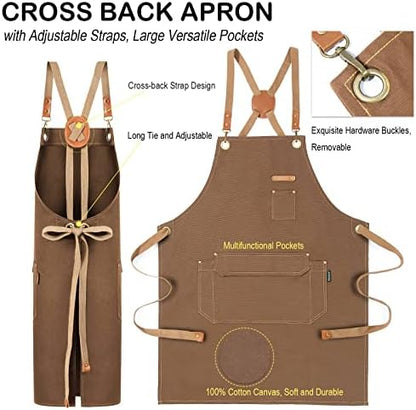 Genixart Chef Apron Men Women, Kitchen Aprons Cooking, BBQ - Image 3