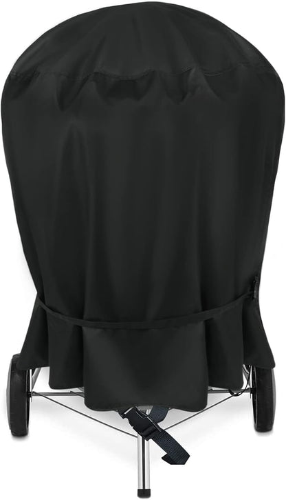 NettyPro Grill Cover for Charcoal Kettle Grill 26 inch, Heavy Duty Waterproof Outdoor Round Smoker Cover, 33" W x 27" D x 38" H, Black