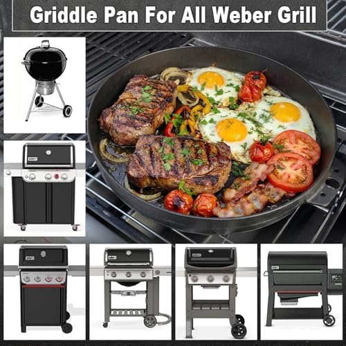 Griddles for Weber Kettle Grill Accessories 22 inch 7421 Round Cast Iron - Image 3